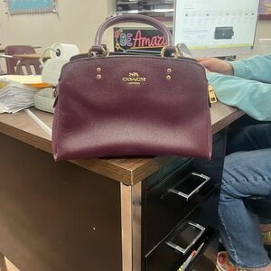 Coach Deep Purple Leather Satchel